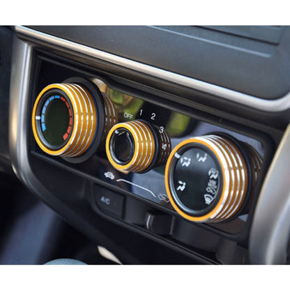 3 PCS Car Aluminum Alloy Air Conditioner Knob Case for Honda VEZEL / XR-V / Fit / GIENIA / City(Gold) - Decoration Rings by PMC Jewellery | Online Shopping South Africa | PMC Jewellery | Buy Now Pay Later Mobicred