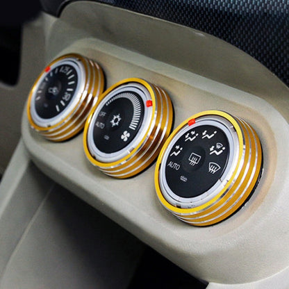 Car Metal Air Conditioner Knob Case for Mitsubishi ASX (Gold) - Decoration Rings by PMC Jewellery | Online Shopping South Africa | PMC Jewellery | Buy Now Pay Later Mobicred