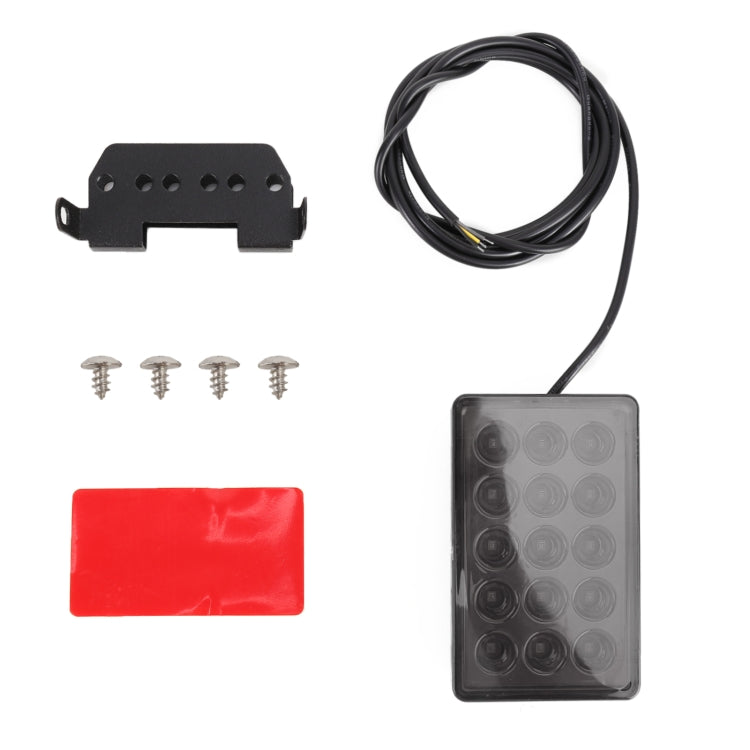 DC12V 1W Car Square Highlight Brake Lights Reversing Light with 15LEDs SMD-3528 (Black) - Brake Lights by PMC TechLife | Online Shopping South Africa | PMC TechLife