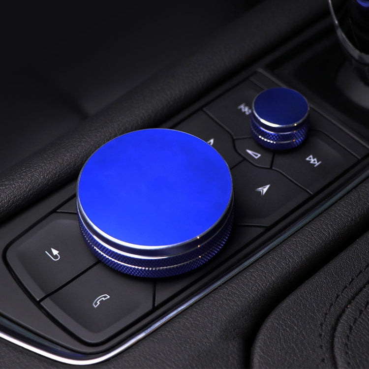 2 PCS Car Metal Central Control Knob Case for Cadillac (Blue) - Decoration Rings by PMC Jewellery | Online Shopping South Africa | PMC Jewellery | Buy Now Pay Later Mobicred