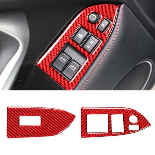 Car Carbon Fiber Window Glass Lifting Panel Decorative Sticker for Subaru BRZ / Toyota 86 2013-2017, Left Drive (Red) - Car Interior Mouldings by PMC Jewellery | Online Shopping South Africa | PMC Jewellery | Buy Now Pay Later Mobicred