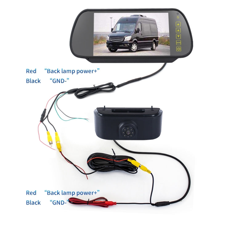 PZ469 Car Waterproof 170 Degree Brake Light View Camera + 7 inch Rearview Monitor for Nissan N200 2010-2017 - Rear View Cameras by PMC Jewellery | Online Shopping South Africa | PMC Jewellery | Buy Now Pay Later Mobicred