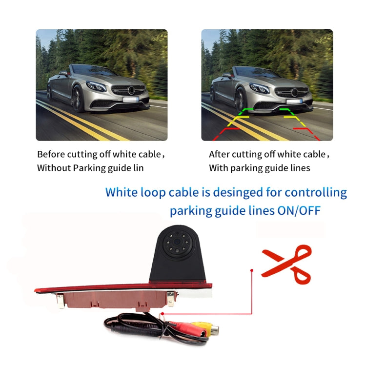 PZ477 Car Waterproof 170 Degree Brake Light View Camera + 7 inch Rearview Monitor for Ford Transit Custom - Rear View Cameras by PMC Jewellery | Online Shopping South Africa | PMC Jewellery | Buy Now Pay Later Mobicred