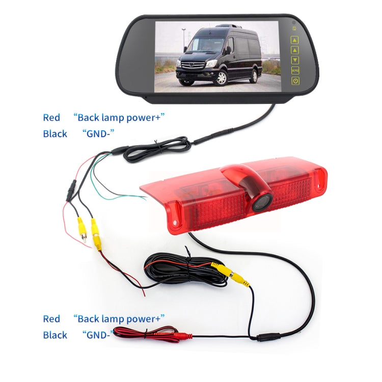 PZ478 Car Waterproof 170 Degree Brake Light View Camera + 7 inch Rearview Monitor for Chevrolet Express Van / CMC Savana Van - Rear View Cameras by PMC Jewellery | Online Shopping South Africa | PMC Jewellery | Buy Now Pay Later Mobicred