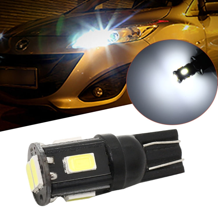 10 PCS T10 DC12V / 1.5W / 6000K / 80LM Car Decoding LED Clearance Lights with 6LEDs SMD-5630 Lamp Beads - Brake Lights by PMC TechLife | Online Shopping South Africa | PMC TechLife | Buy Now Pay Later Mobicred
