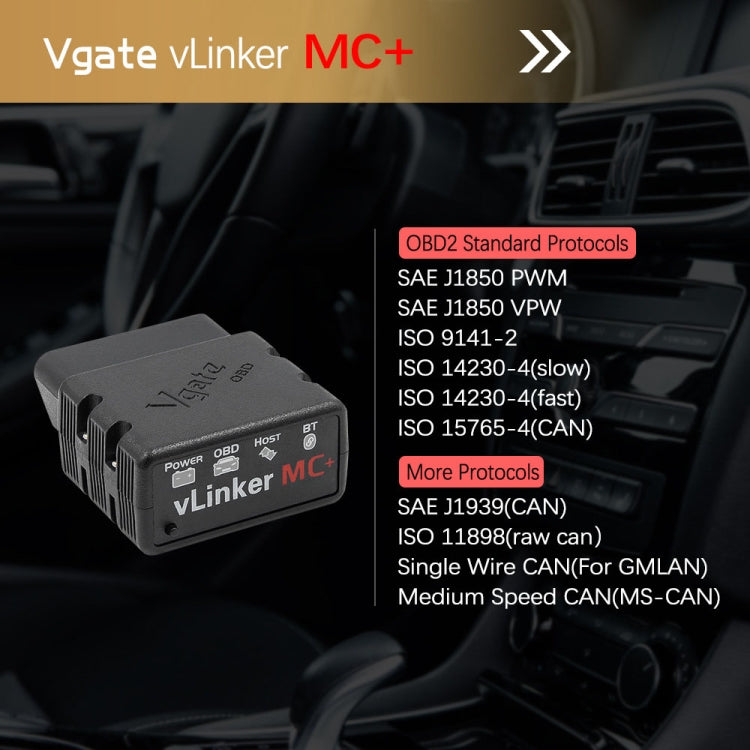 Vgate VLINKER MC+ V2.2 Bluetooth 4.0 Car OBD Fault Diagnosis Detector - free shipping - PMC TechLife - Order now!