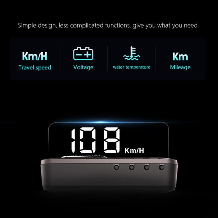 H80 Car 3.2 inch OBD HUD Head-up Display Support Engine Failure Alarm / Water Temperature Alarm Voltage Alarm - Head Up Display System by PMC Jewellery | Online Shopping South Africa | PMC Jewellery | Buy Now Pay Later Mobicred