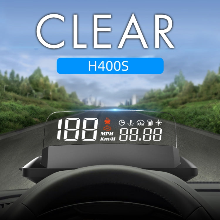 H400S Car 3.7 inch OBD Mode HUD Head-up Display Support Engine Failure Alarm / Water Temperature Alarm Voltage Alarm - Head Up Display System by PMC Jewellery | Online Shopping South Africa | PMC Jewellery | Buy Now Pay Later Mobicred