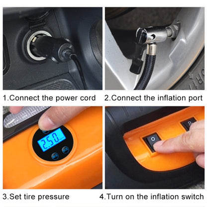 DC12V 120W 22-cylinder Portable Multifunctional Car Air Pump with LED Lamp, Style: Digital Display + Toolbox - Inflatable Pump by PMC Jewellery | Online Shopping South Africa | PMC Jewellery