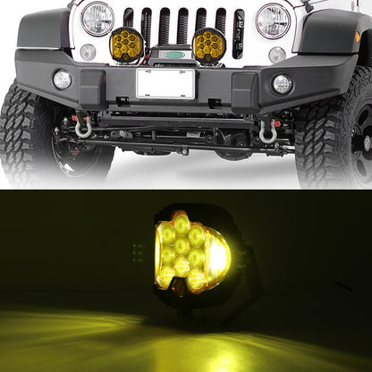 OL-1950Y 7 inch DC12V-30V 8000LM 6500K 90W Car LED Light on Three Sides Headlight for Jeep Wrangler (Gold Light) - Work Lights by PMC Jewellery | Online Shopping South Africa | PMC Jewellery | Buy Now Pay Later Mobicred