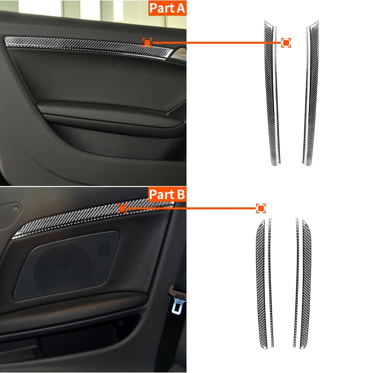 8 in 1 Car Carbon Fiber Door Panel Decorative Sticker for Audi A5 Hard Top 2008-, Left and Right Drive Universal - Car Interior Mouldings by PMC Jewellery | Online Shopping South Africa | PMC Jewellery | Buy Now Pay Later Mobicred