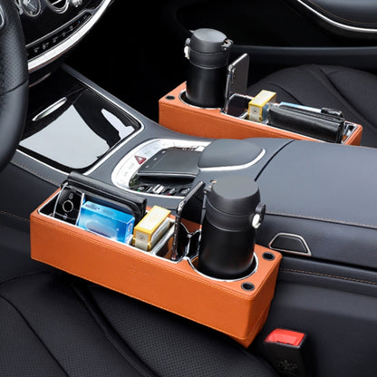 Car Multi-functional Console PU Leather Box Cup Holder Seat Gap Side Storage Box (Brown) - Stowing Tidying by PMC Jewellery | Online Shopping South Africa | PMC Jewellery | Buy Now Pay Later Mobicred