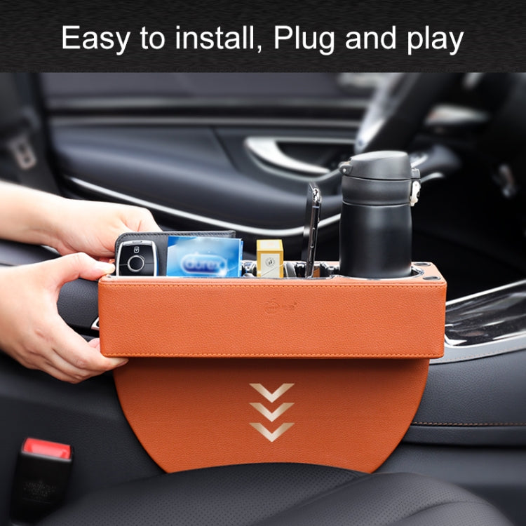 Car Multi-functional Console PU Leather Box Cup Holder Seat Gap Side Storage Box (Brown) - Stowing Tidying by PMC Jewellery | Online Shopping South Africa | PMC Jewellery | Buy Now Pay Later Mobicred