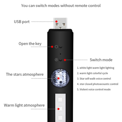 D88 5V 2.5W Car Colorful Starry Sky Atmosphere Lamp with Remote Control - Atmosphere lights by PMC Jewellery | Online Shopping South Africa | PMC Jewellery | Buy Now Pay Later Mobicred