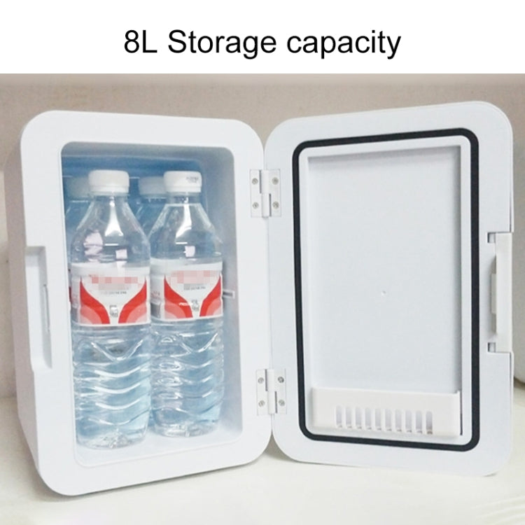 8L 37-48W Tempered Glass Panel Car / Home Mini Refrigerator US Plug(Gold) - Refrigerators by PMC TechLife | Online Shopping South Africa | PMC TechLife | Buy Now Pay Later Mobicred