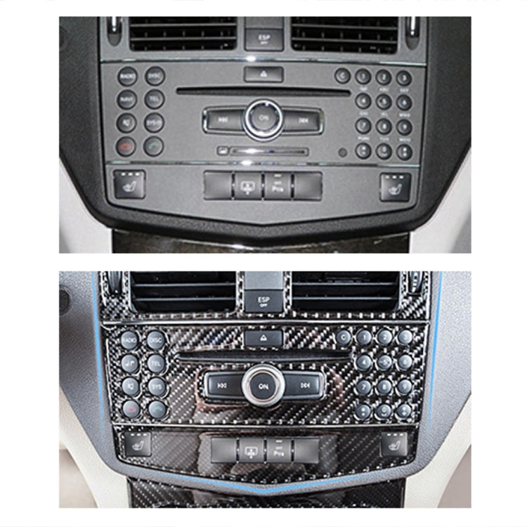 2 PCS Car Carbon Fiber CD Adjustment Frame Decorative Sticker for Mercedes-Benz W204, Left Driving - Car Interior Mouldings by PMC Jewellery | Online Shopping South Africa | PMC Jewellery | Buy Now Pay Later Mobicred