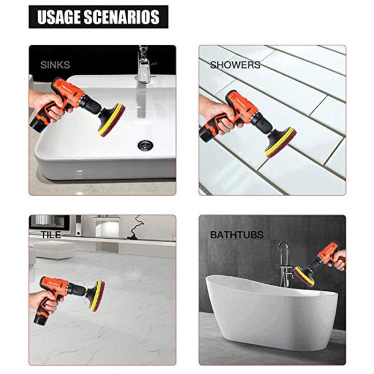 13 in 1 4 inch Sponge Scouring Pad Floor Wall Window Glass Cleaning Descaling Electric Drill Brush Head Set - Sponges, Cloths & Brushes by PMC TechLife | Online Shopping South Africa | PMC TechLife | Buy Now Pay Later Mobicred
