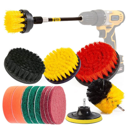 15 in 1 Floor Wall Window Glass Cleaning Descaling Electric Drill Brush Head Set, Random Color Delivery - Sponges, Cloths & Brushes by PMC Jewellery | Online Shopping South Africa | PMC Jewellery | Buy Now Pay Later Mobicred