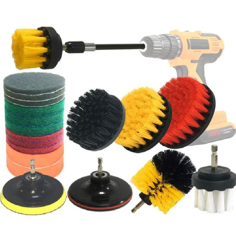 20 in 1 Floor Wall Window Glass Cleaning Descaling Electric Drill Brush Head Set - Sponges, Cloths & Brushes by PMC TechLife | Online Shopping South Africa | PMC TechLife | Buy Now Pay Later Mobicred