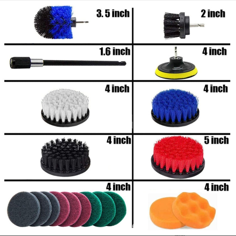 23 in 1 Floor Wall Window Glass Cleaning Descaling Electric Drill Brush Head Set - Sponges, Cloths & Brushes by PMC TechLife | Online Shopping South Africa | PMC TechLife | Buy Now Pay Later Mobicred