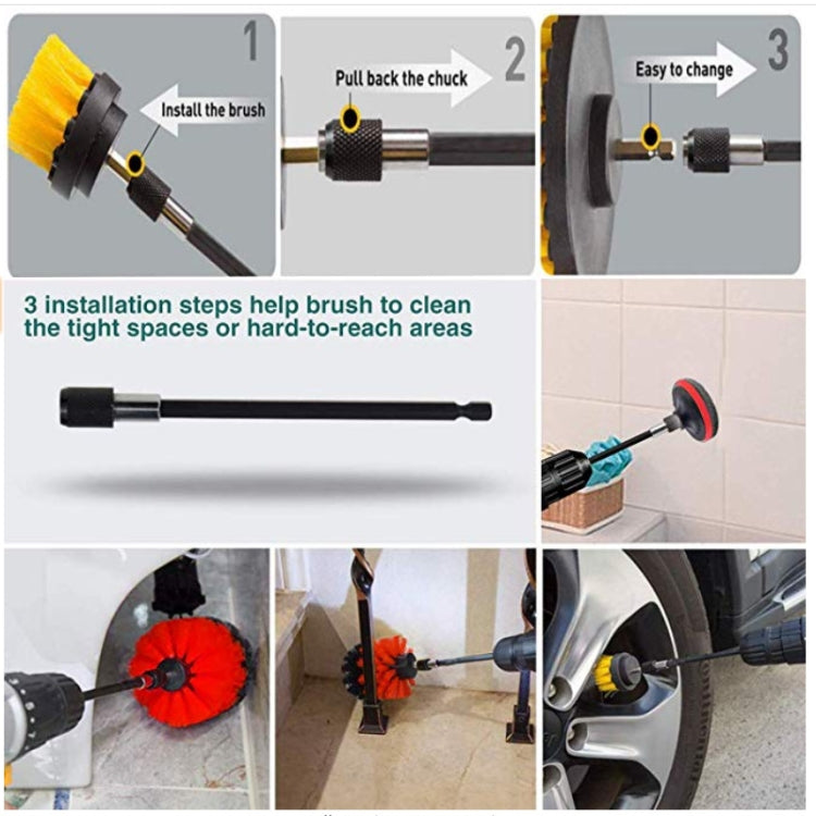 31 in 1 Floor Wall Window Glass Cleaning Descaling Electric Drill Brush Head Set - Sponges, Cloths & Brushes by PMC TechLife | Online Shopping South Africa | PMC TechLife | Buy Now Pay Later Mobicred