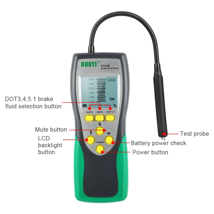 DUOYI DY23B Car Brake Fluid Detection Pen Moisture Tester - Electronic Test by DUOYI | Online Shopping South Africa | PMC Jewellery | Buy Now Pay Later Mobicred