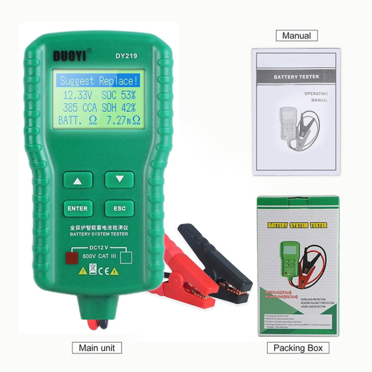 DUOYI DY219 Digital Battery Analyzer Car Fault Diagnostic Device Current and Voltage Detector - free shipping - PMC TechLife - Order now!
