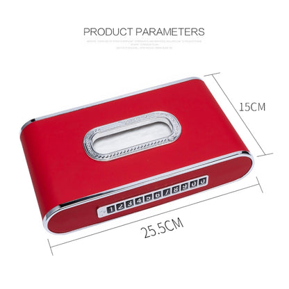 Car Dashboard Diamond Paper Towel Box with Temporary Parking Phone Number Card & Phone Holder(Red) - Tissue Boxes by PMC Jewellery | Online Shopping South Africa | PMC Jewellery | Buy Now Pay Later Mobicred