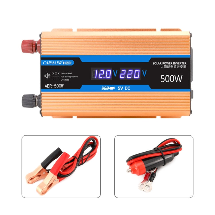 Carmaer Modified Sine Wave 12V to 220V 500W Car Multi-function Double Digital Display Inverter Household Power Converter - Modified Square Wave by PMC Jewellery | Online Shopping South Africa | PMC Jewellery | Buy Now Pay Later Mobicred