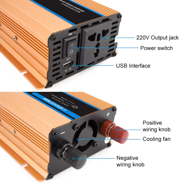 Carmaer Modified Sine Wave 24V to 220V 1200W Car Multi-function Double Digital Display Inverter Household Power Converter - Modified Square Wave by PMC TechLife | Online Shopping South Africa | PMC TechLife | Buy Now Pay Later Mobicred