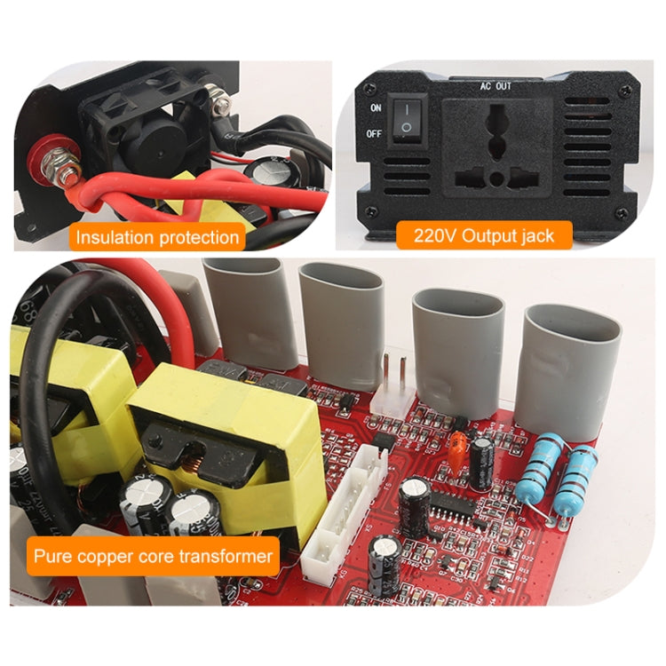 Carmaer 48V to 220V 1600W Three Socket Car Double Digital Display Inverter Household Power Converter - free shipping - PMC TechLife - Order now!