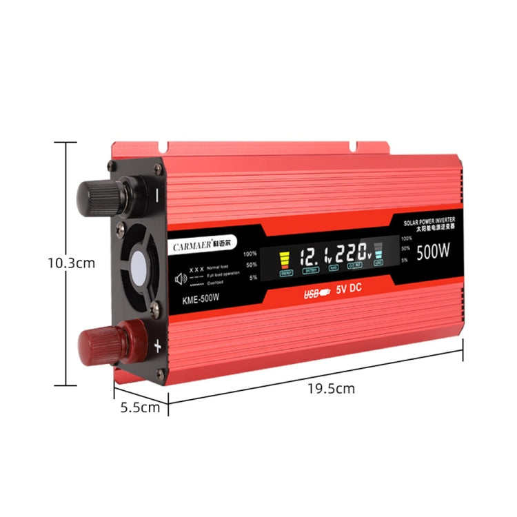 Carmaer US Plug 12V to 110V 500W Car LCD Display Inverter Household Power Converter - Modified Square Wave by PMC Jewellery | Online Shopping South Africa | PMC Jewellery | Buy Now Pay Later Mobicred
