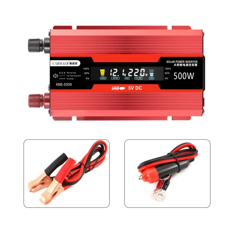 Carmaer Universal 12V to 220V 500W Car LCD Display Inverter Household Power Converter - Modified Square Wave by PMC TechLife | Online Shopping South Africa | PMC TechLife | Buy Now Pay Later Mobicred