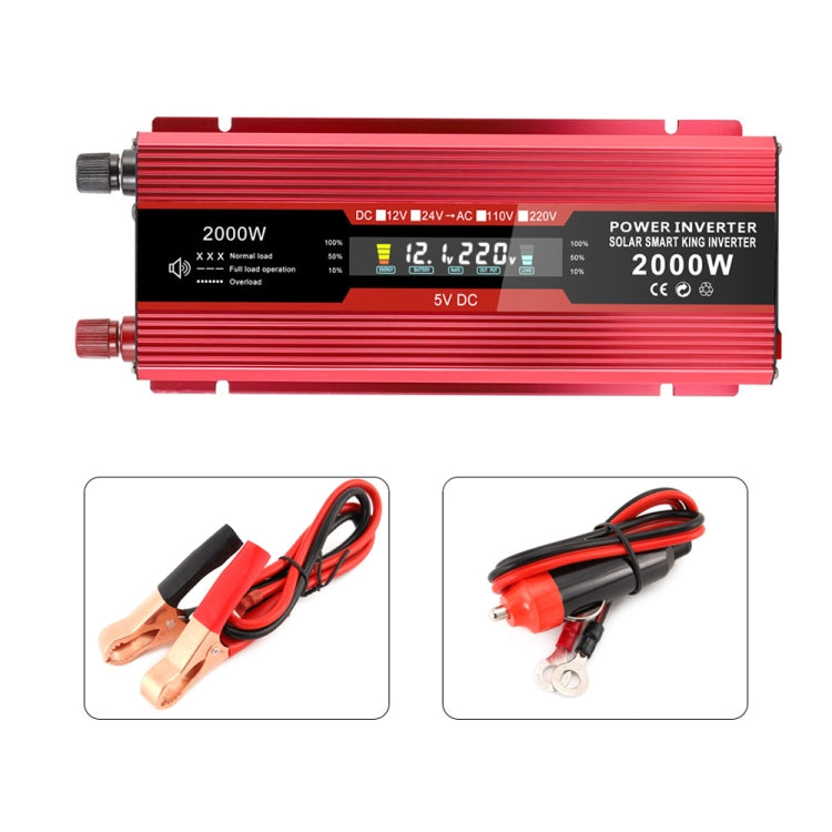 Carmaer US Plug 12V to 110V 2000W Car LCD Display Inverter Household Power Converter - Modified Square Wave by PMC TechLife | Online Shopping South Africa | PMC TechLife | Buy Now Pay Later Mobicred
