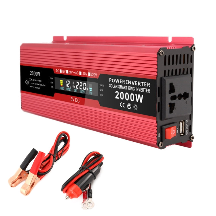 Carmaer Universal 24V to 220V 2000W Car LCD Display Inverter Household Power Converter - Modified Square Wave by PMC TechLife | Online Shopping South Africa | PMC TechLife | Buy Now Pay Later Mobicred