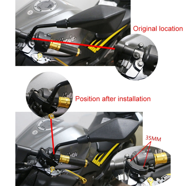 SF-YSZ-2 Mirror Code Motorcycle Modification Aluminum Alloy CNC Rearview Extension Bracket Set (Black) - Others by PMC Jewellery | Online Shopping South Africa | PMC Jewellery | Buy Now Pay Later Mobicred
