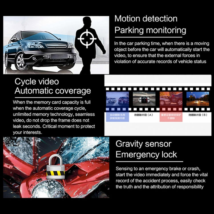 F22 3.16 inch 1080P HD Night Vision WiFi Connected Driving Recorder with In-car View Camera - Car DVRs by PMC TechLife | Online Shopping South Africa | PMC TechLife | Buy Now Pay Later Mobicred