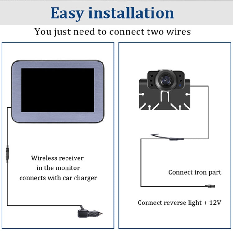 PZ510-W 5 inch Car Wireless Reversing Video Style 2 - Rearview Monitors by PMC Jewellery | Online Shopping South Africa | PMC Jewellery | Buy Now Pay Later Mobicred