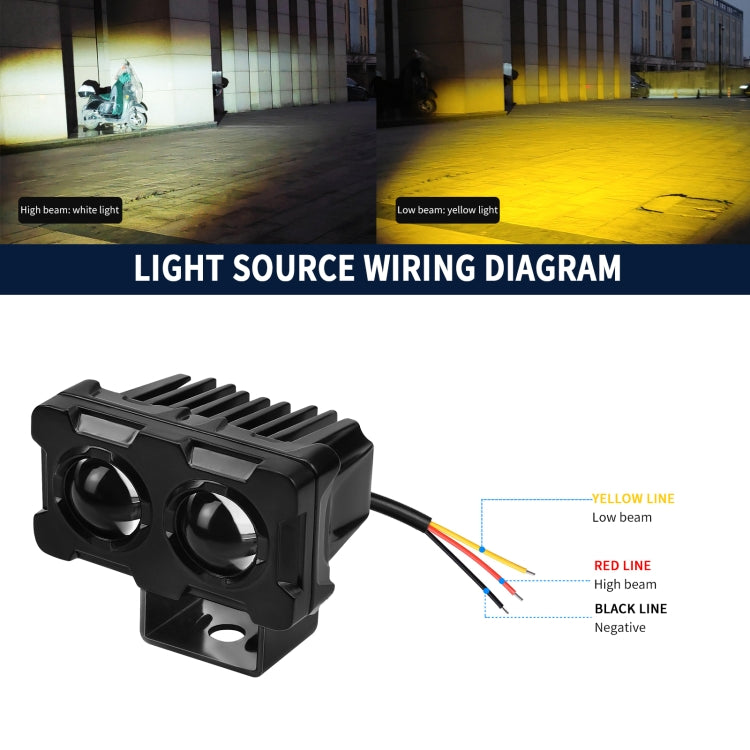 ZH-1583A1 External Waterproof Double Lamp Bead LED Headlight Square Dragon Button Type - LED Headlamps by PMC TechLife | Online Shopping South Africa | PMC TechLife | Buy Now Pay Later Mobicred