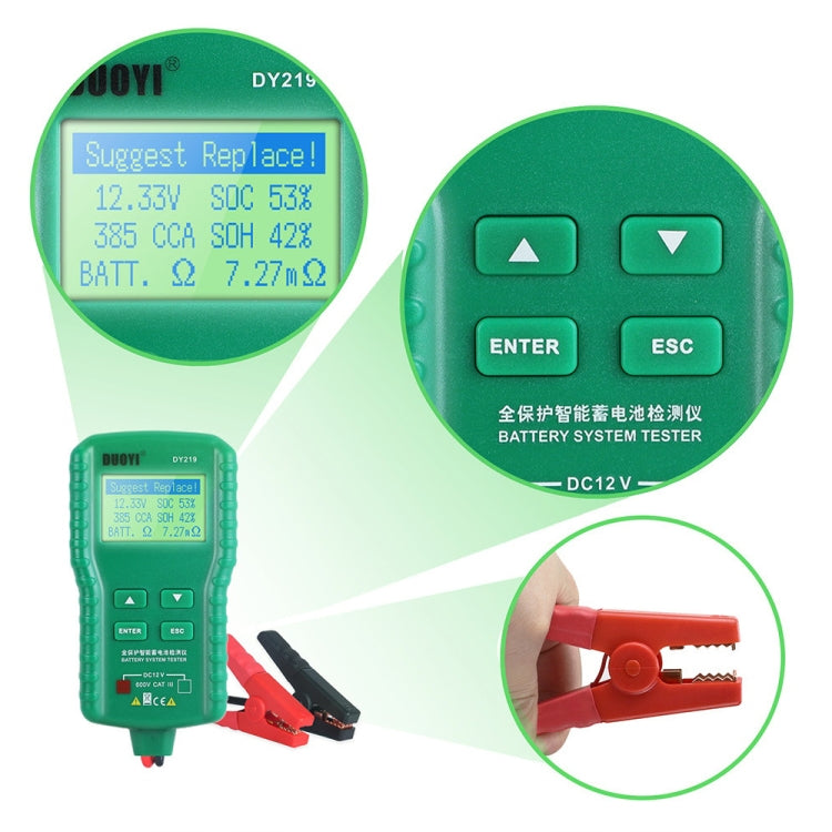 DUOYI DY219A Car 12V / 24V Digital Battery Analyzer Fault Diagnostic Device - Electronic Test by DUOYI | Online Shopping South Africa | PMC TechLife | Buy Now Pay Later Mobicred