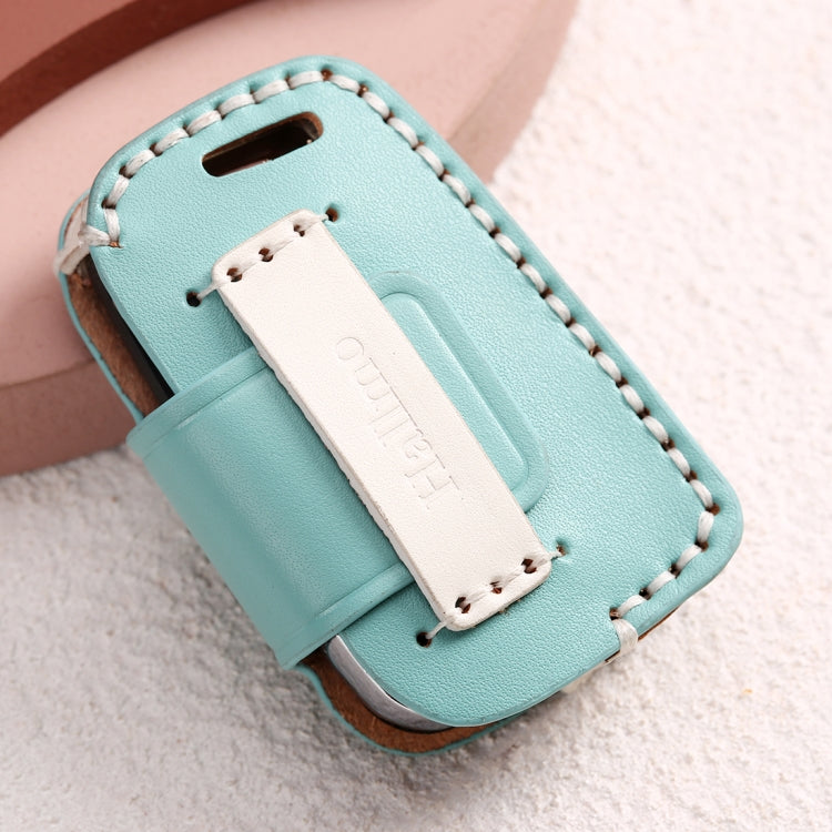 Hallmo Car Female Style Cowhide Leather Key Protective Cover for Volkswagen, A Type(Grass Green) - Car Key Cases by Hallmo | Online Shopping South Africa | PMC TechLife | Buy Now Pay Later Mobicred