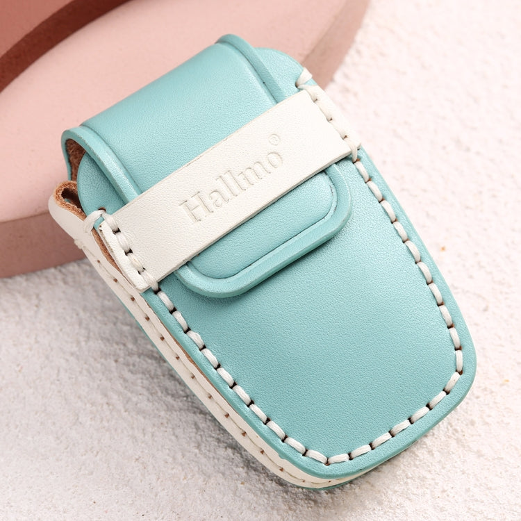 Hallmo Car Female Style Cowhide Leather Key Protective Cover for Toyota(Lake Blue) - Car Key Cases by Hallmo | Online Shopping South Africa | PMC TechLife | Buy Now Pay Later Mobicred