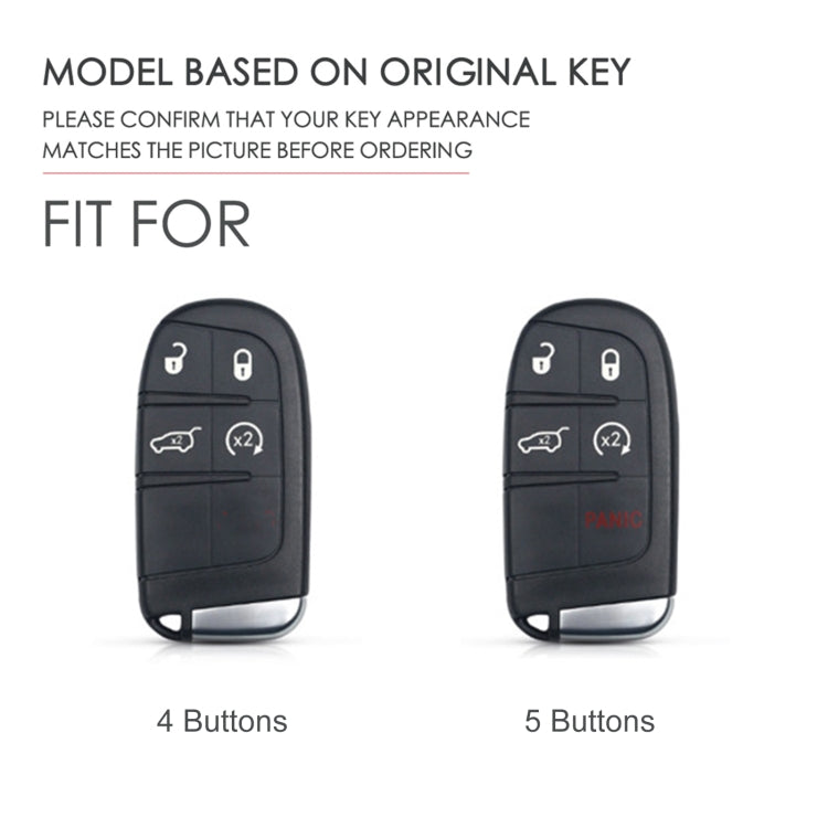 Hallmo Car Genuine Leather Key Protective Cover for Jeep Compass 5-button(Black) - Car Key Cases by Hallmo | Online Shopping South Africa | PMC TechLife | Buy Now Pay Later Mobicred