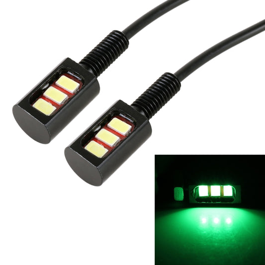 1 Pair DC12V 0.4W 3LEDs SMD-5630 Car / Motorcycle License Plate Light, Cable Length: 27cm (Green Light) - License Plate Lights by PMC Jewellery | Online Shopping South Africa | PMC Jewellery | Buy Now Pay Later Mobicred