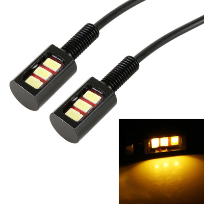 1 Pair DC12V 0.4W 3LEDs SMD-5630 Car / Motorcycle License Plate Light, Cable Length: 27cm (Yellow Light) - License Plate Lights by PMC Jewellery | Online Shopping South Africa | PMC Jewellery | Buy Now Pay Later Mobicred