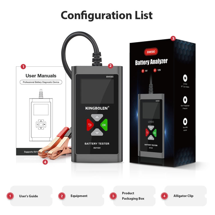 KINGBOLEN BM580 6V 12V Car Digital Load Battery Tester - Electronic Test by PMC Jewellery | Online Shopping South Africa | PMC Jewellery