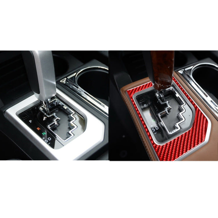 Carbon Fiber Car Gear Panel Decorative Sticker for Toyota Tundra 2014-2018,Left and Right Drive Universal (Red) - Car Interior Mouldings by PMC Jewellery | Online Shopping South Africa | PMC Jewellery | Buy Now Pay Later Mobicred
