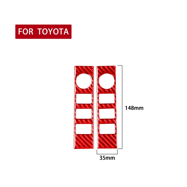 2 PCS / Set Carbon Fiber Car Central Control Volume Switch Decorative Sticker for Toyota Tundra 2014-2018,Left and Right Drive Universal (Red) - Car Interior Mouldings by PMC Jewellery | Online Shopping South Africa | PMC Jewellery | Buy Now Pay Later Mobicred
