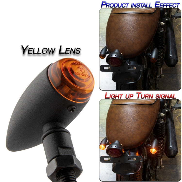 2 PCS KC805 Motorcycle Retro Metal Turn Signal Light (Yellow) - Turn Signal by PMC Jewellery | Online Shopping South Africa | PMC Jewellery