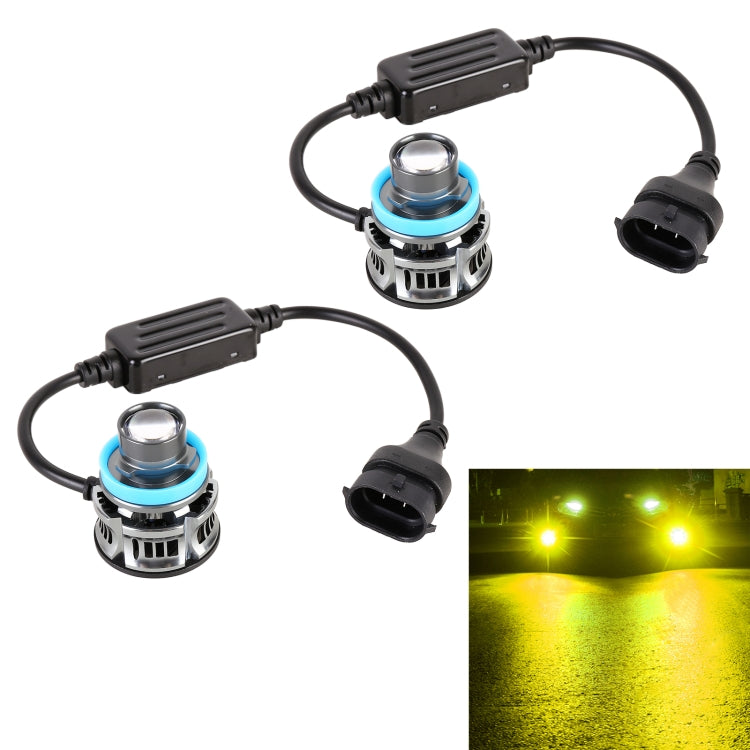 1 Pair H11 27W / DC12V Car Aluminum Alloy Flashing LED Headlight (Gold Light) - LED Headlamps by PMC Jewellery | Online Shopping South Africa | PMC Jewellery | Buy Now Pay Later Mobicred